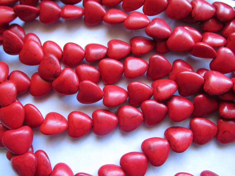 (image for) Red heart beads 15mm #1488