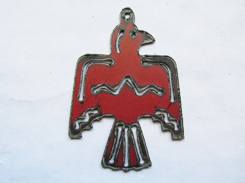 (image for) Thunderbird Red metal pendant #WKS-31