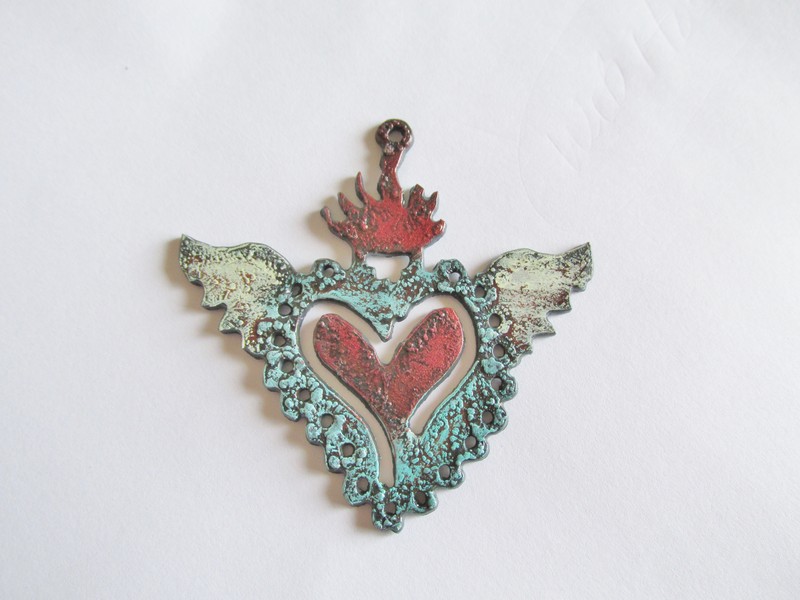 (image for) Sacred Heart with wings patina #RM-SH030-wings