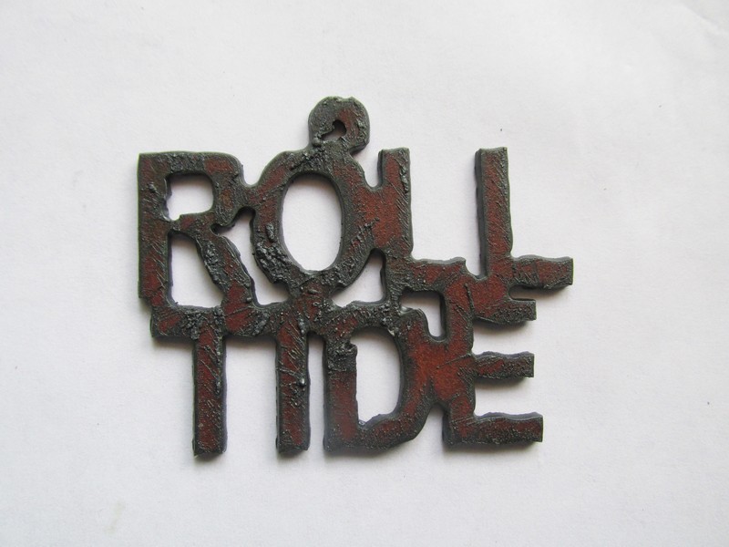 (image for) Roll Tide rustic metal pendant #Roll