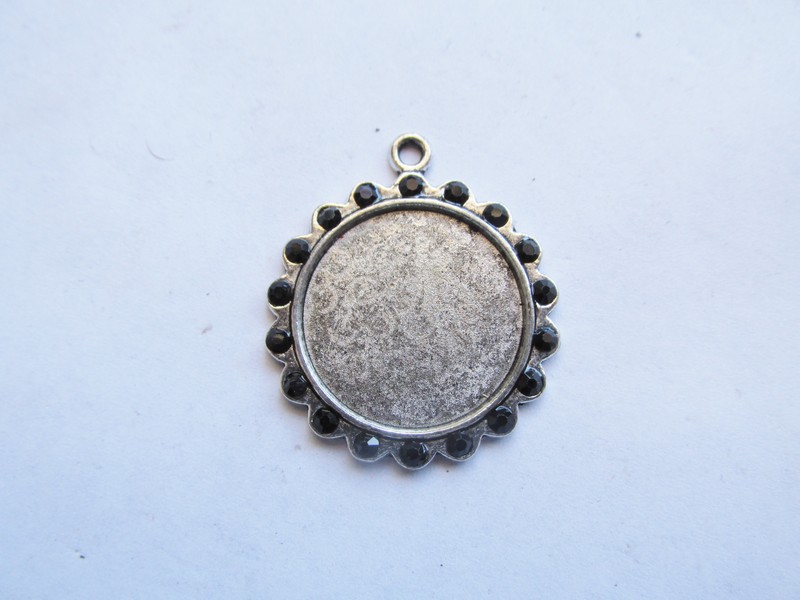 (image for) Round blank with crystals 20mm #BLP-18