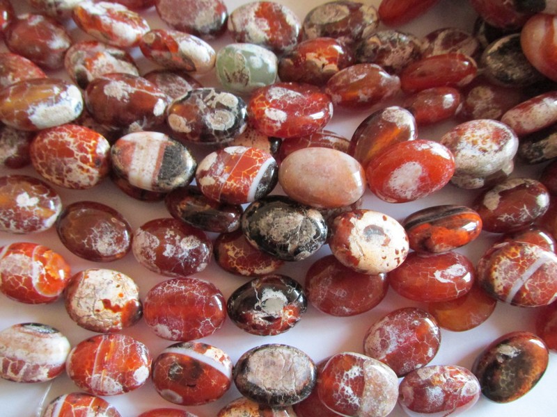 (image for) Rust Fire Agate ovals 23mm #1730