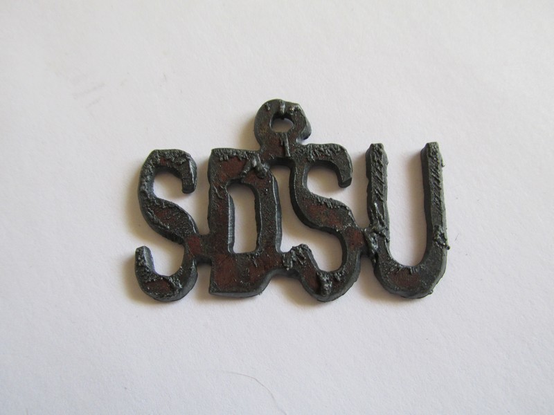 (image for) SDSU - rustic metal pendant #SDSU