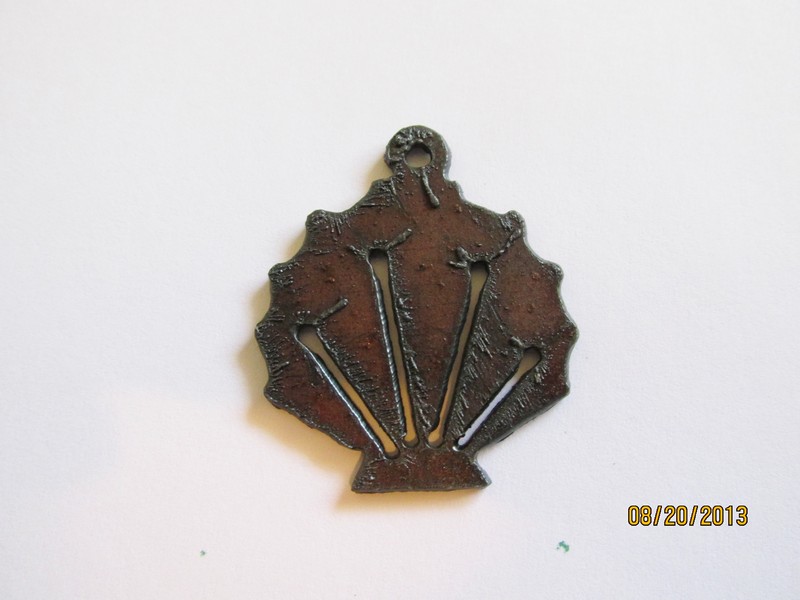 (image for) Sea Shell rustic metal pendant #p0116
