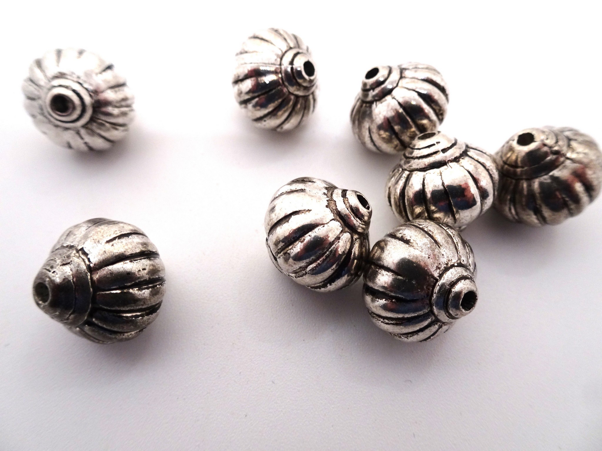 (image for) silver spacer metal coated beads (Bag of 10) #ACR-9