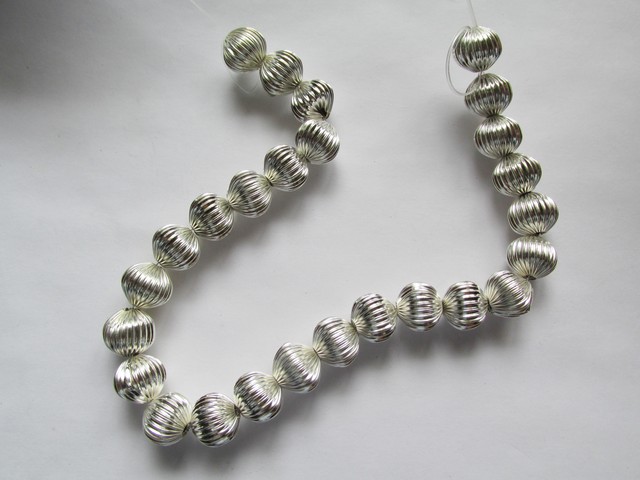 (image for) Silver fluted aluminum spacer beads 12mm #1362
