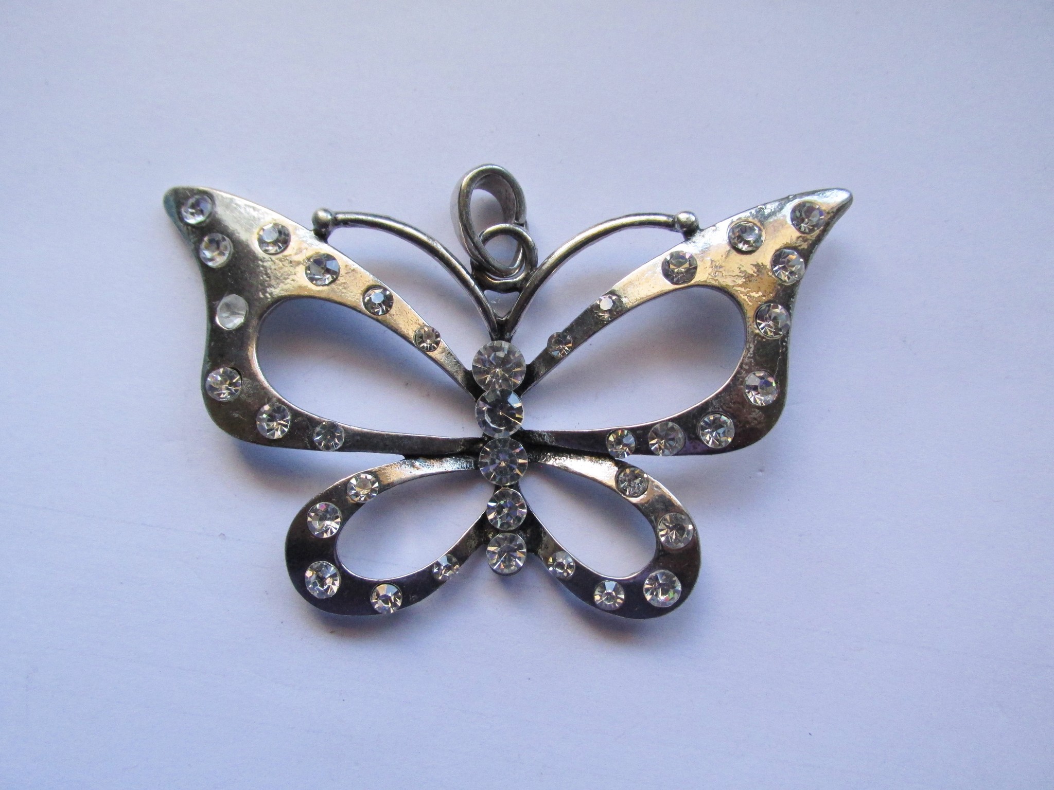 (image for) Butterfly pendant antique silver #HU13-69