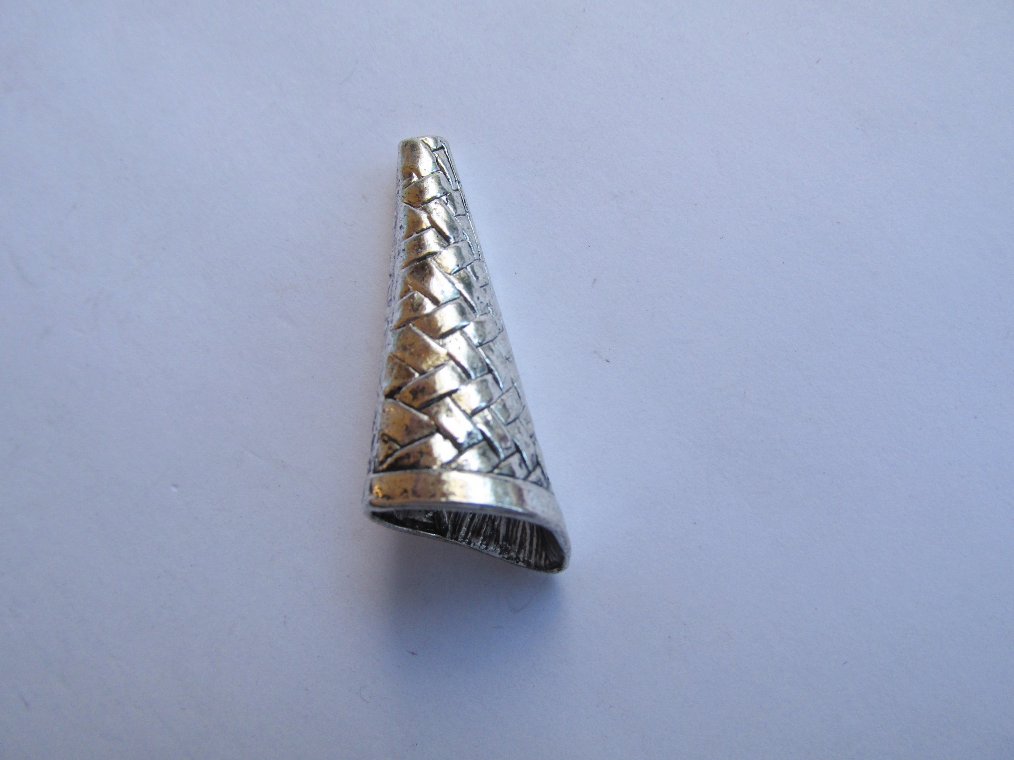 (image for) Cone - antique silver basket weave #CONE-1B