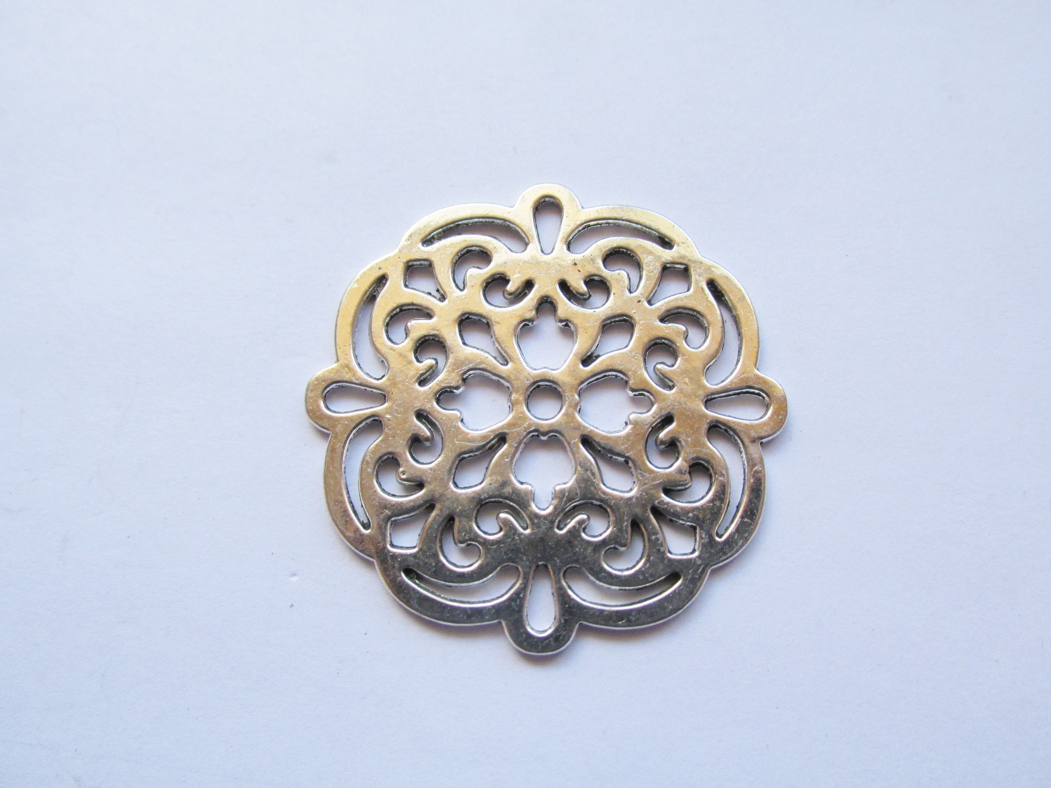 (image for) Connector - Silver filigree scrolled #Con-47B