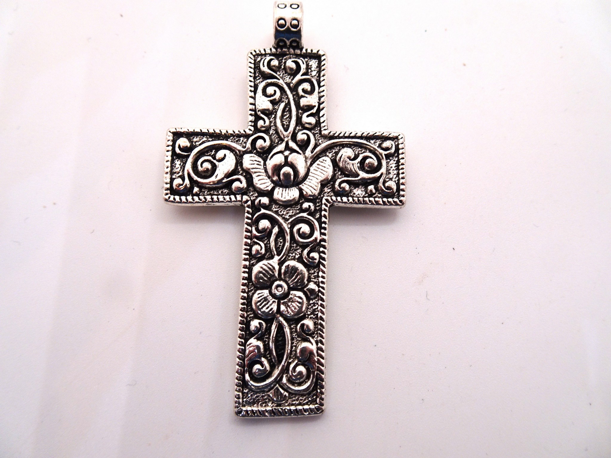(image for) Cross antique silver jewelry pendant #RM-510