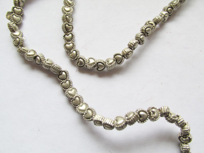 (image for) Silver Heart zinc metal beads #ZA824-S-4