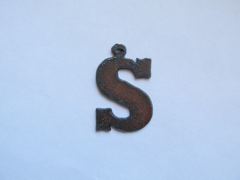 (image for) Initial Letter Rockwell Metal "S" - Pendant #RK-S