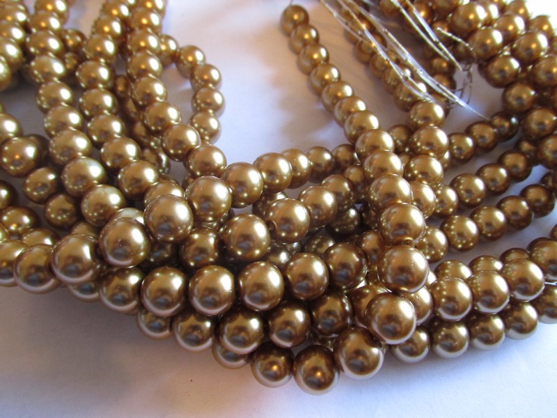 (image for) Taupe glass pearls 10mm #1273