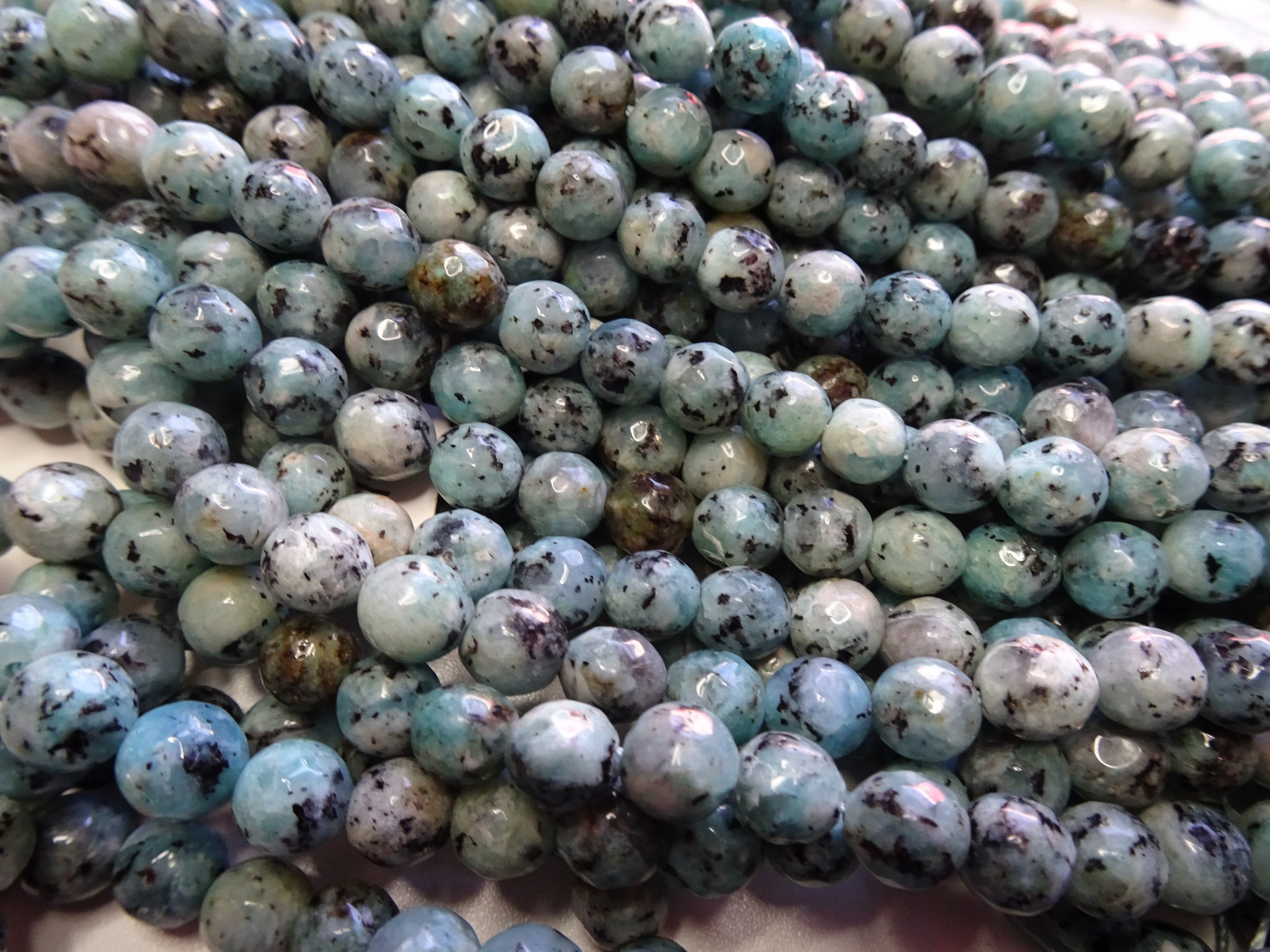 (image for) Teal Turquoise faceted Agate 7.5mm #1968