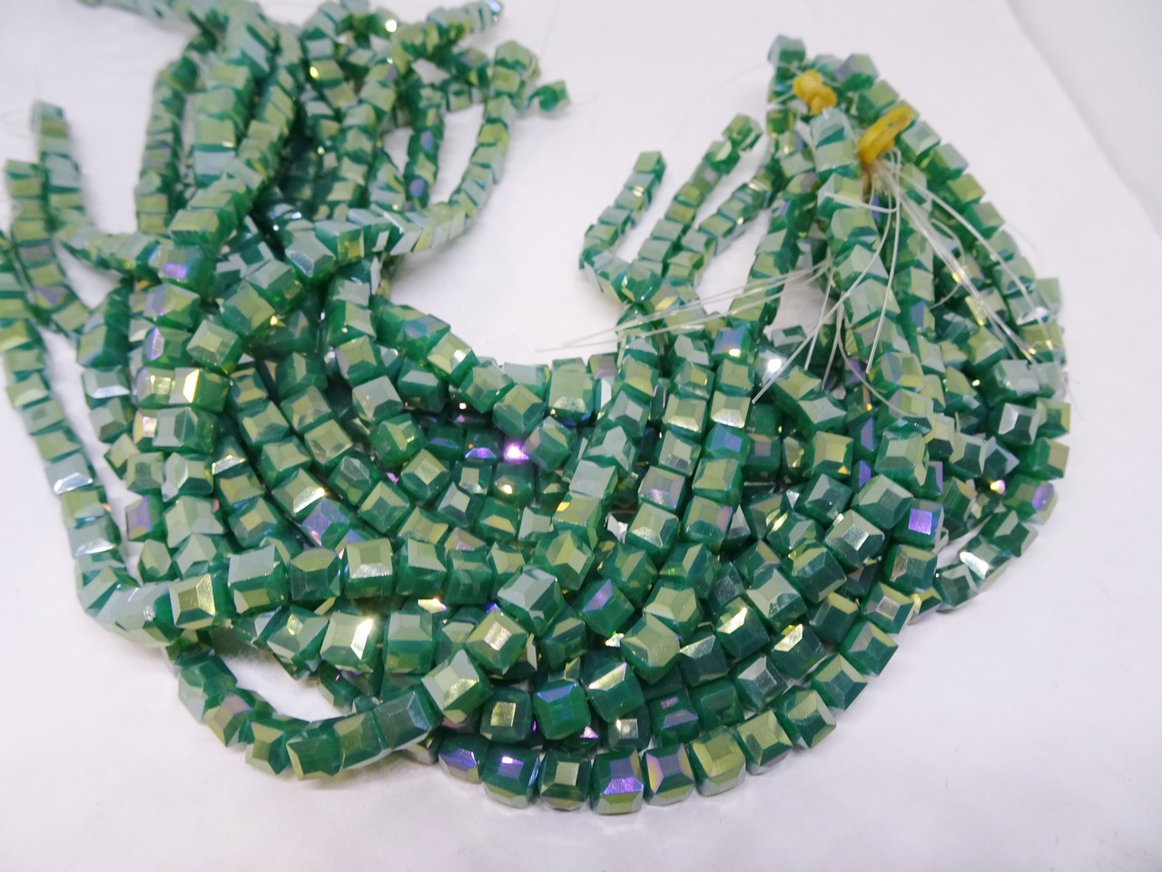 (image for) Green Teal square crystal beads 8mm #1854-A