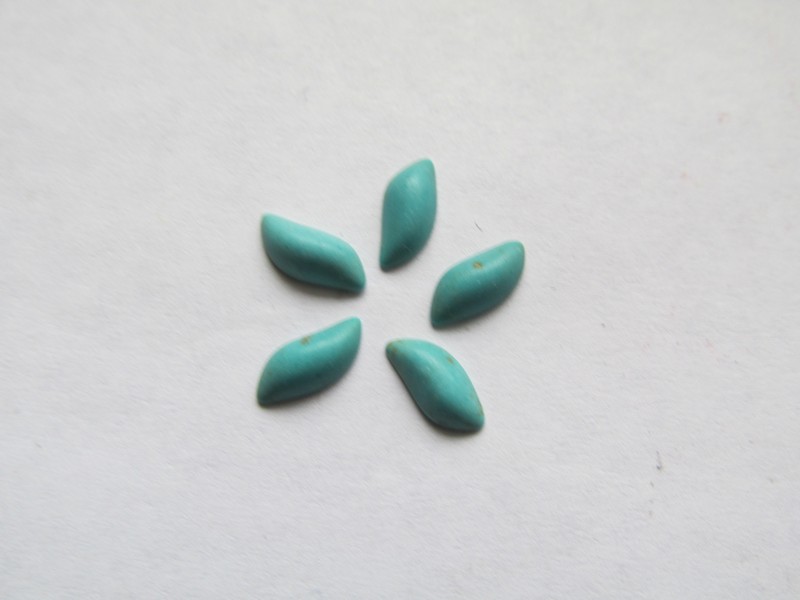 (image for) 10x5mm Shaped Turquoise cabs (bag of 5) #ECAB-10