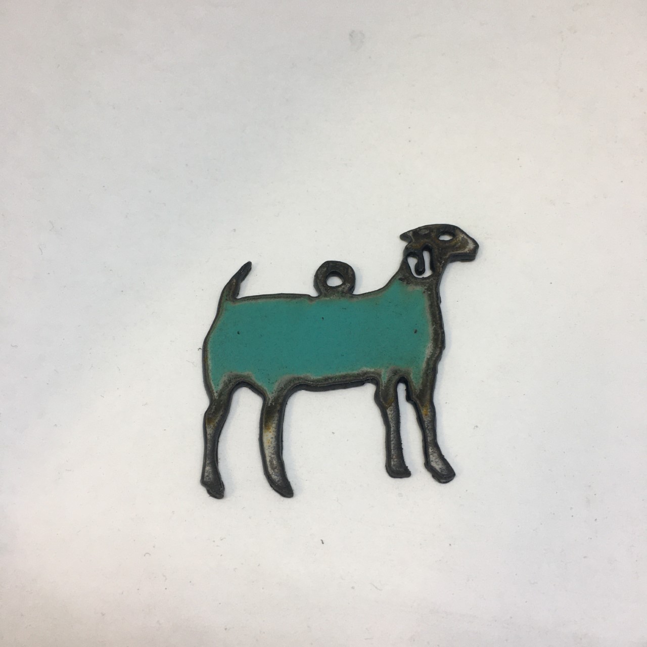 (image for) Goat turquoise rustic livestock animal #BY014-turq
