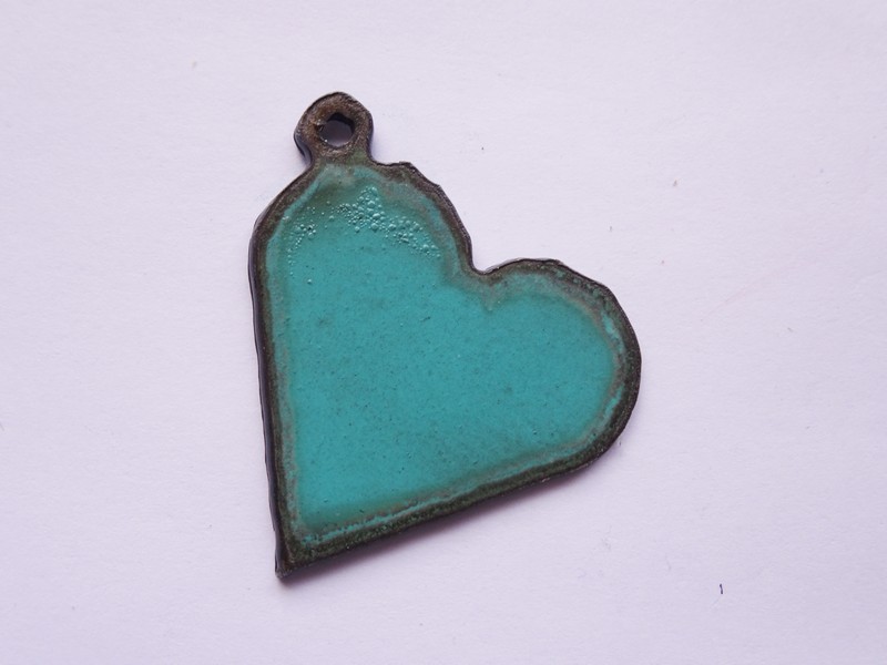 (image for) Turquoise heart rustic metal jewelry pendant #SH001-turq