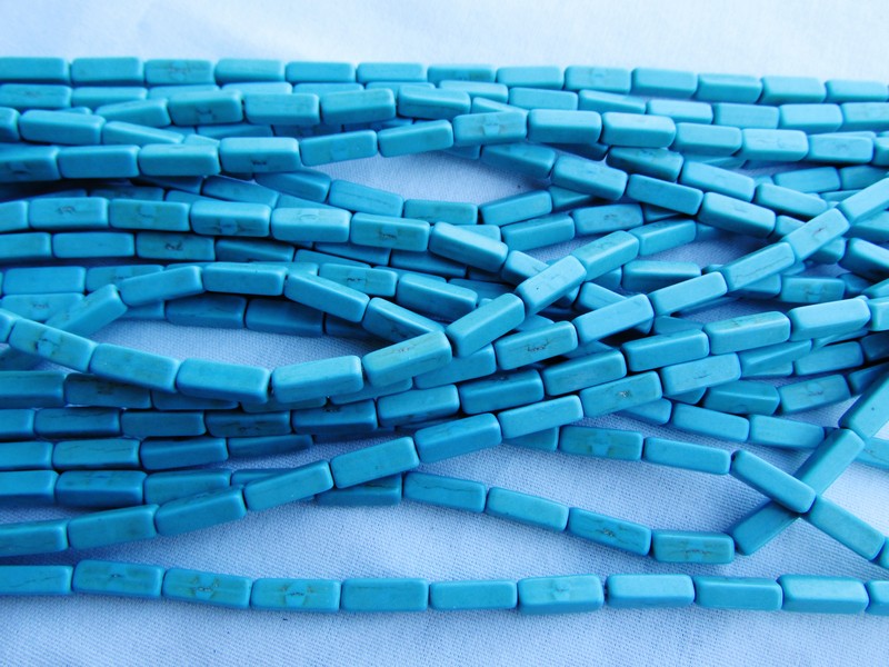 (image for) Turquoise long beads 13x5mm #1865