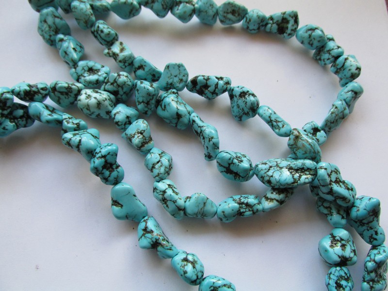 (image for) Turquoise nugget beads 16mm #1842
