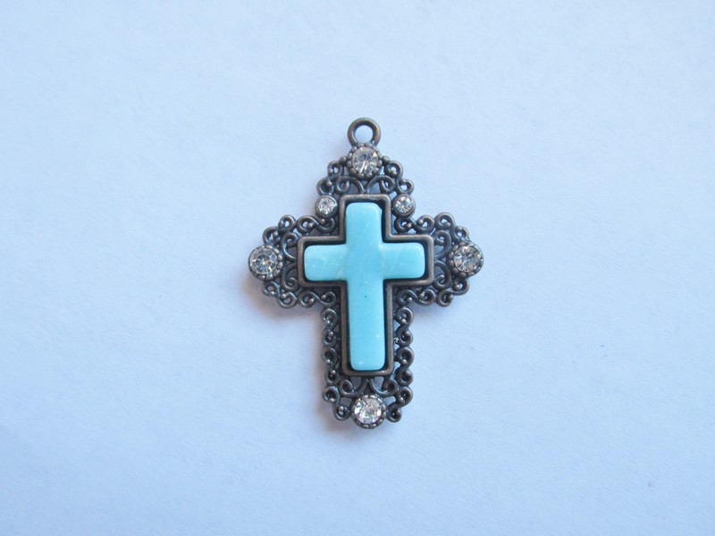 (image for) Antique Copper with Cross Bead Pendant #PP80