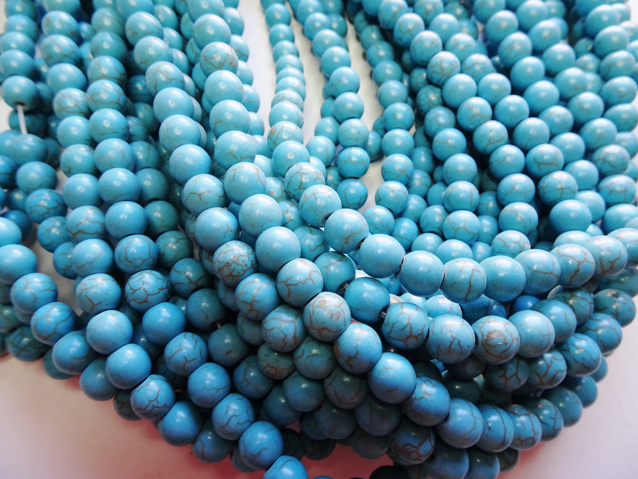 (image for) Turquoise Magnesite round beads 8mm #1973