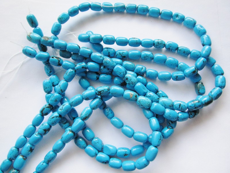 (image for) Dark Turquoise barrel beads 10x13mm #1434