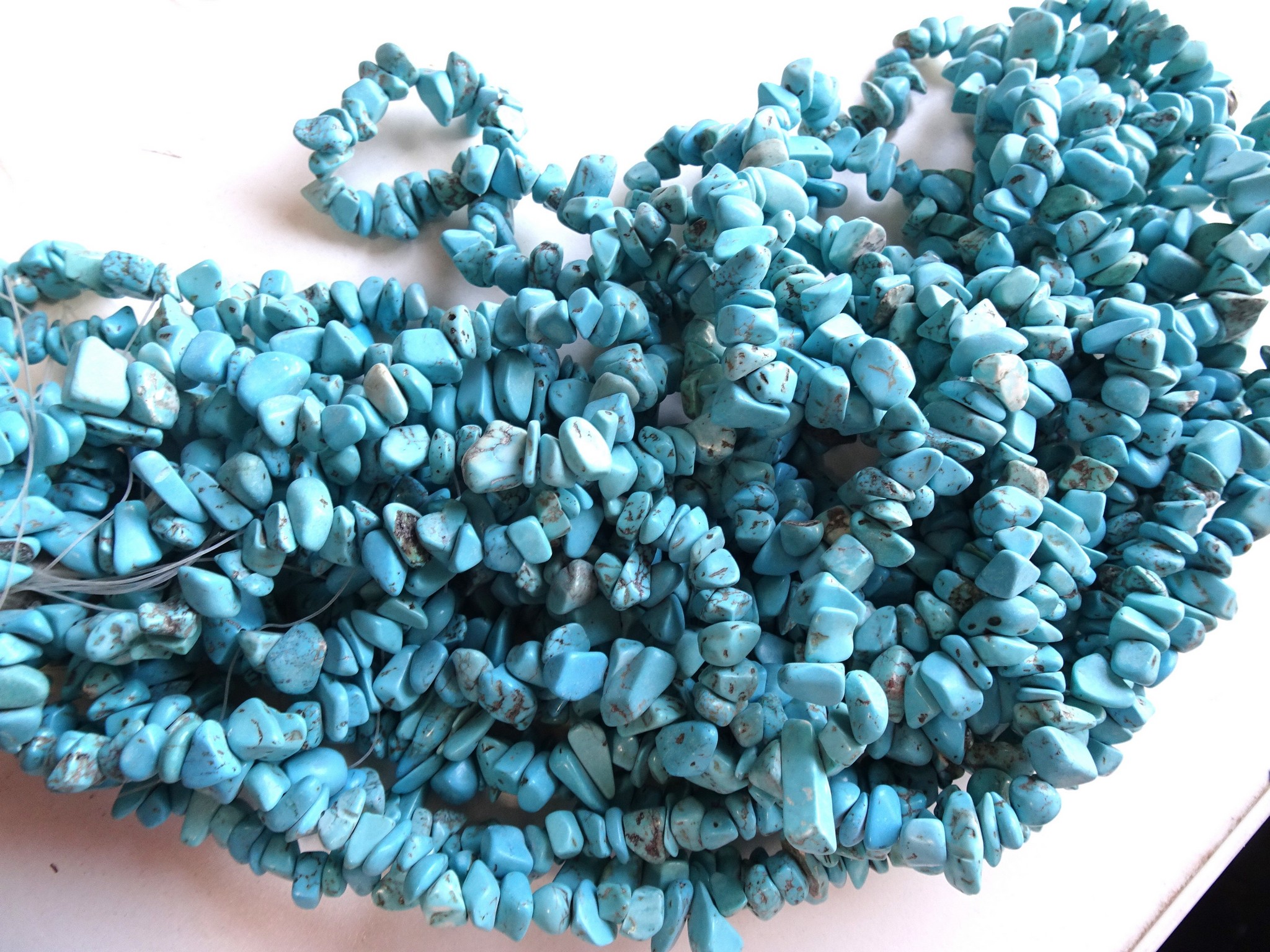 (image for) Turquoise chunky double strand beads #1257-A