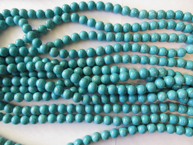 (image for) Turquoise howlite 10mm round beads #1340-TU