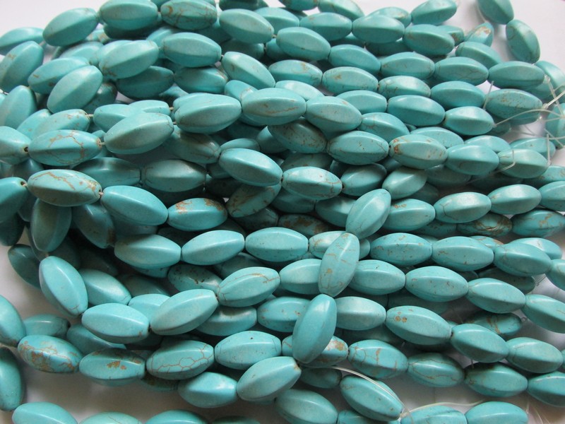 (image for) Turquoise howlite barrel 11x22mm #1892