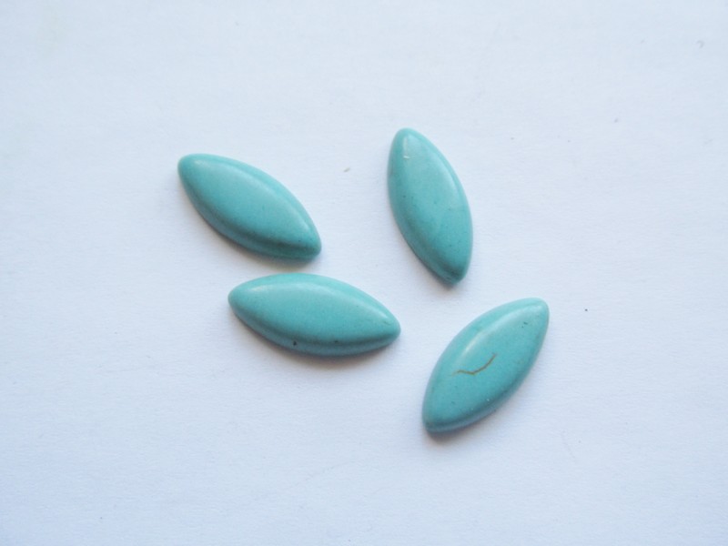 (image for) Turquoise Howlite marque cut cabs 9x20mm (5pcs) #Ecab44