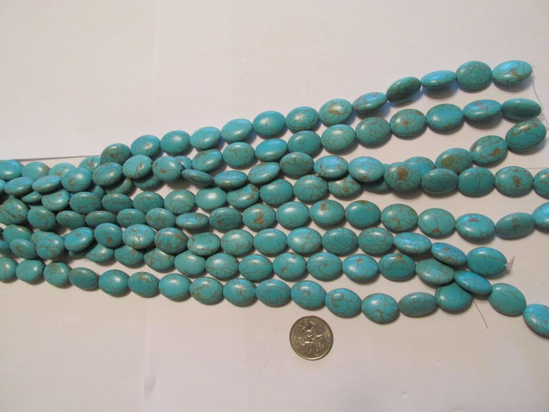 (image for) Turquoise howlite oval 15x19mm #1886