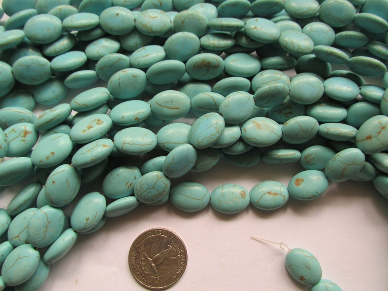 (image for) Turquoise howlite oval 11x15mm #1905