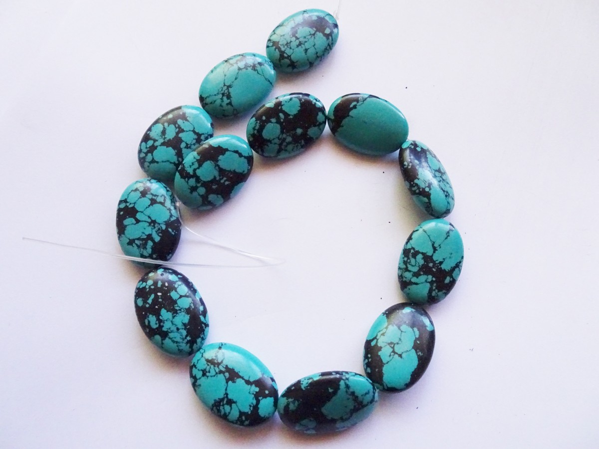 (image for) Turquoise oval beads 20x30mm #1702