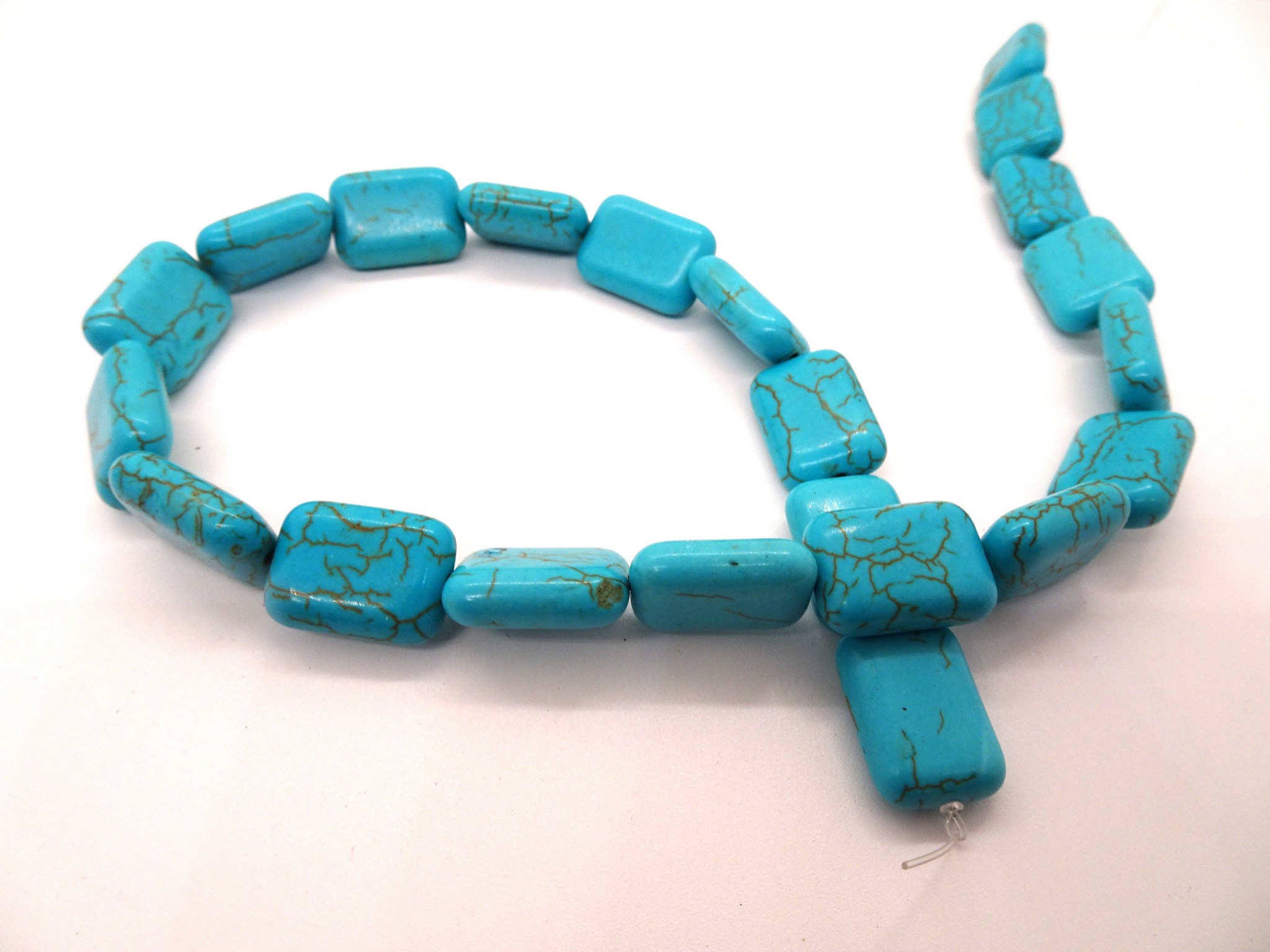 (image for) Turquoise magnesite rectangle beads 13x17mm #TU-1296