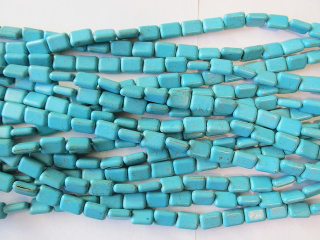 (image for) Turquoise howlite rectangle beads 14x10mm #1389-TU