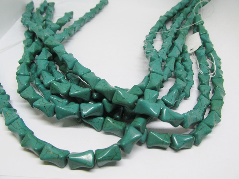 (image for) Turquoise green Shaped beads 13mm #1555-TU