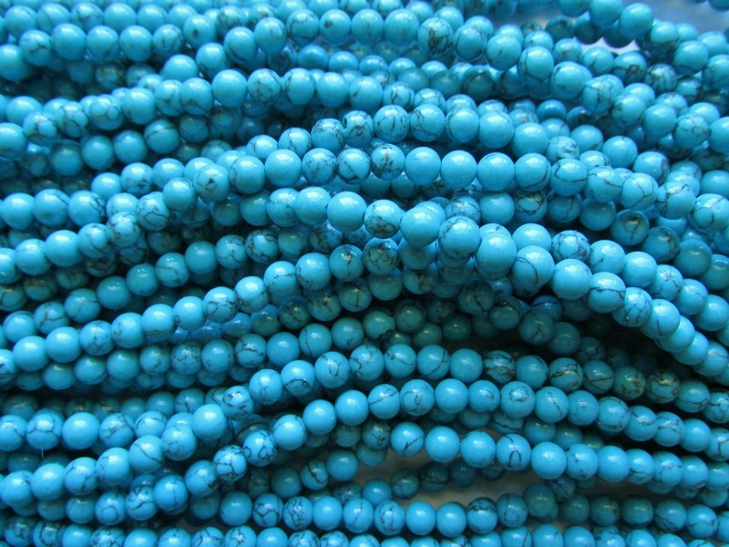 (image for) Turquoise round beads 6mm #1772