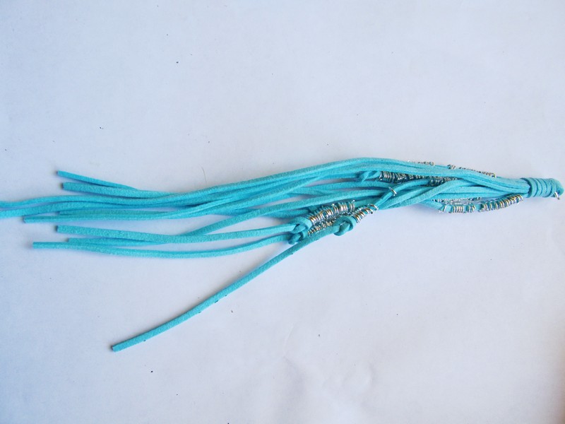 (image for) Suede Tassel Turquoise with silver #BS-A1084 - Click Image to Close