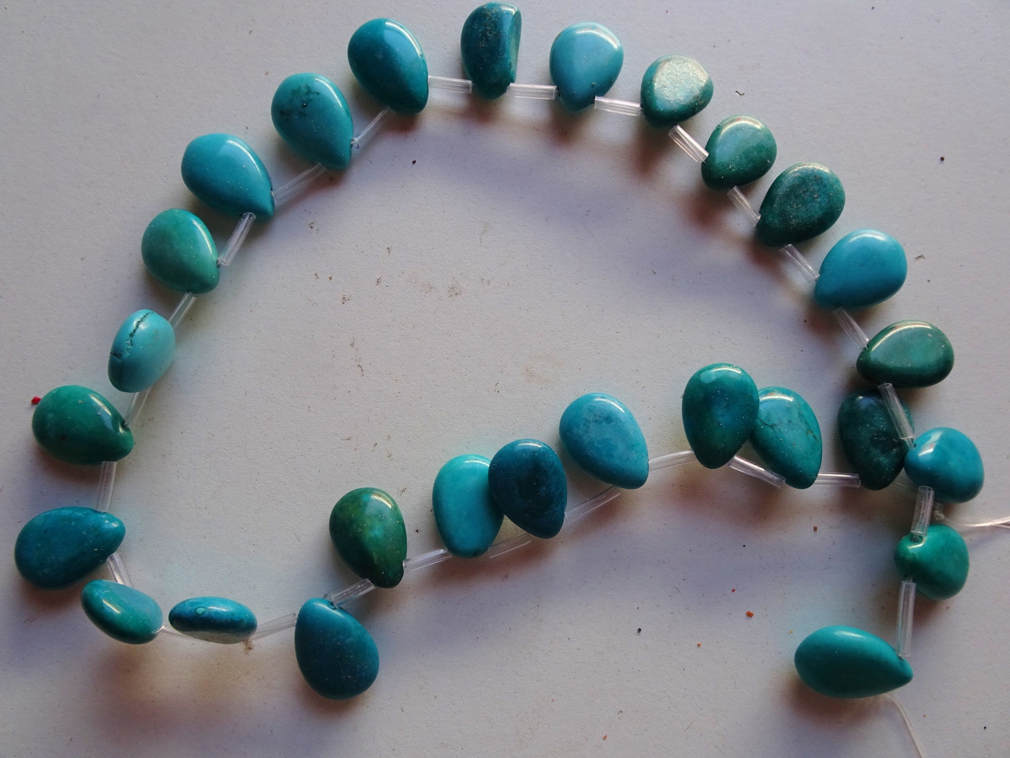(image for) Turquoise teardrop top drilled beads #1753