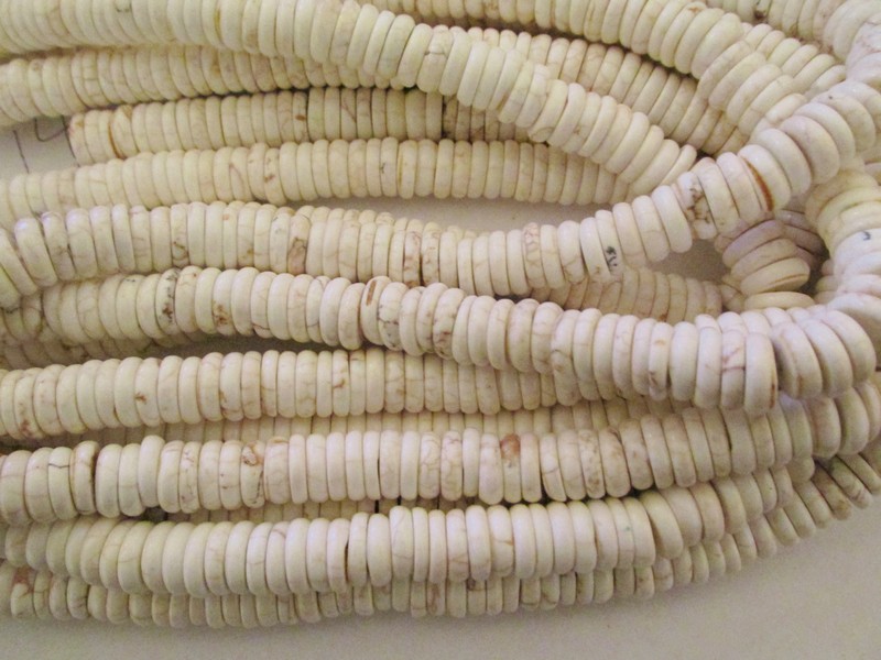 (image for) White rondelle beads 10mm #1719