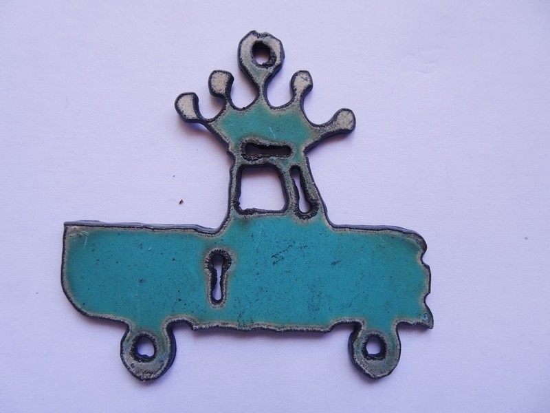 (image for) Vintage truck with crown Turquoise #TT036-turq
