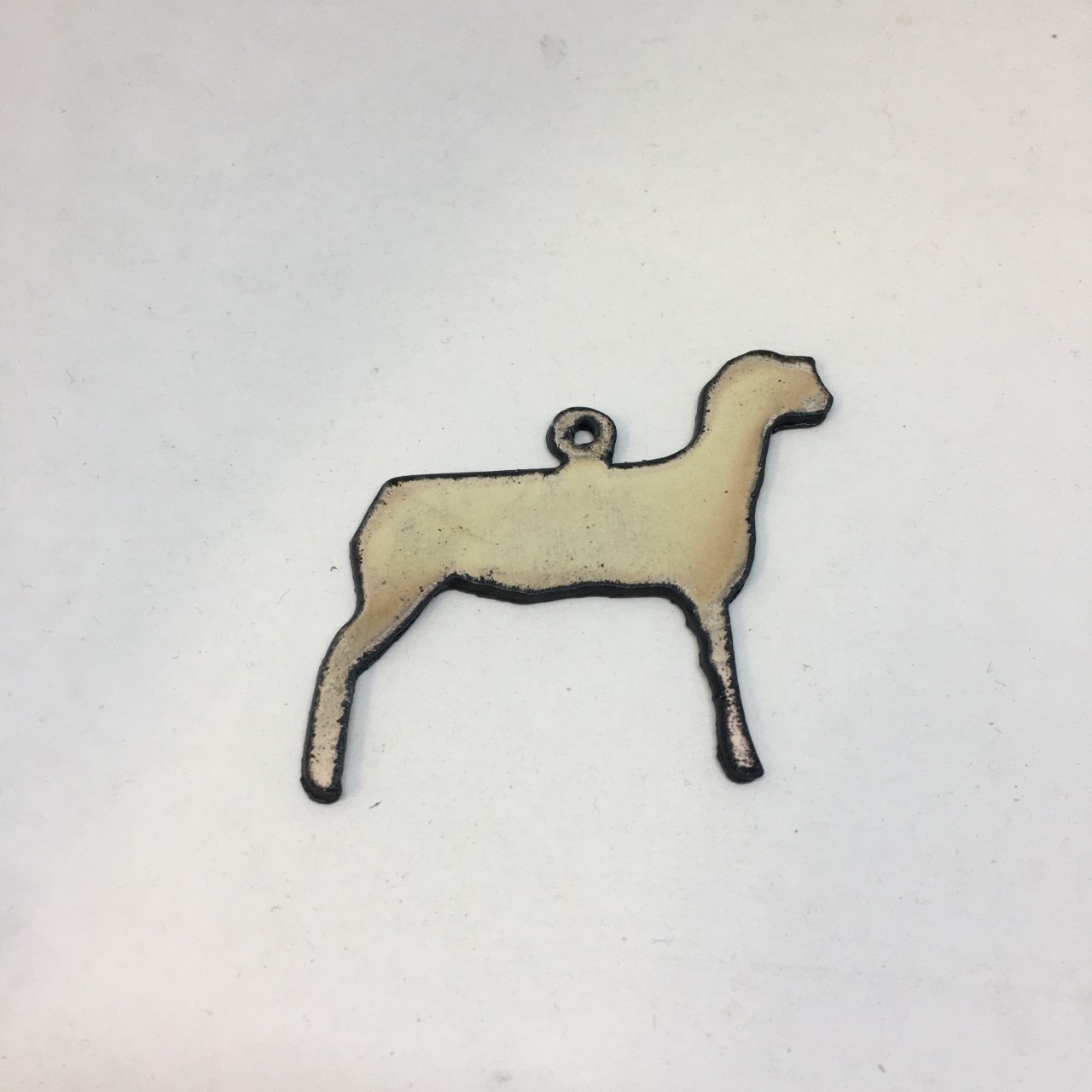 (image for) Lamb white rustic metal jewelry pendant #BY015-white