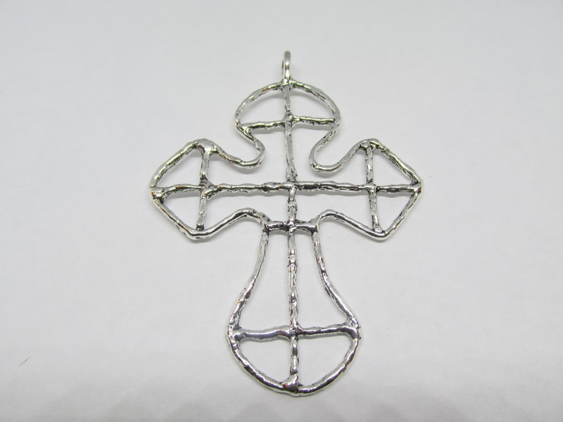(image for) Wire Cross antique silver pendant #RM223