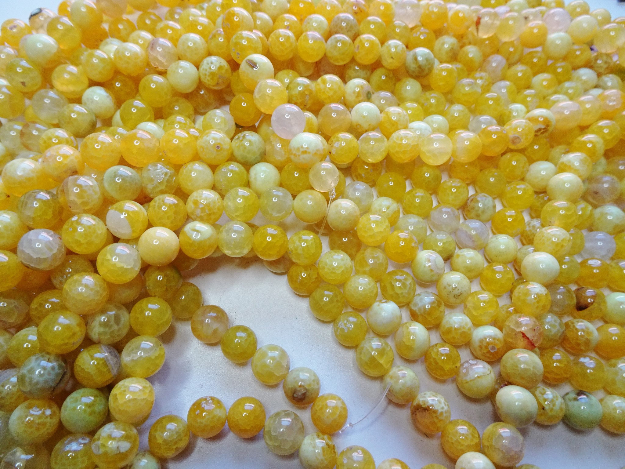 (image for) Yellow Agate 10mm round beads #1970