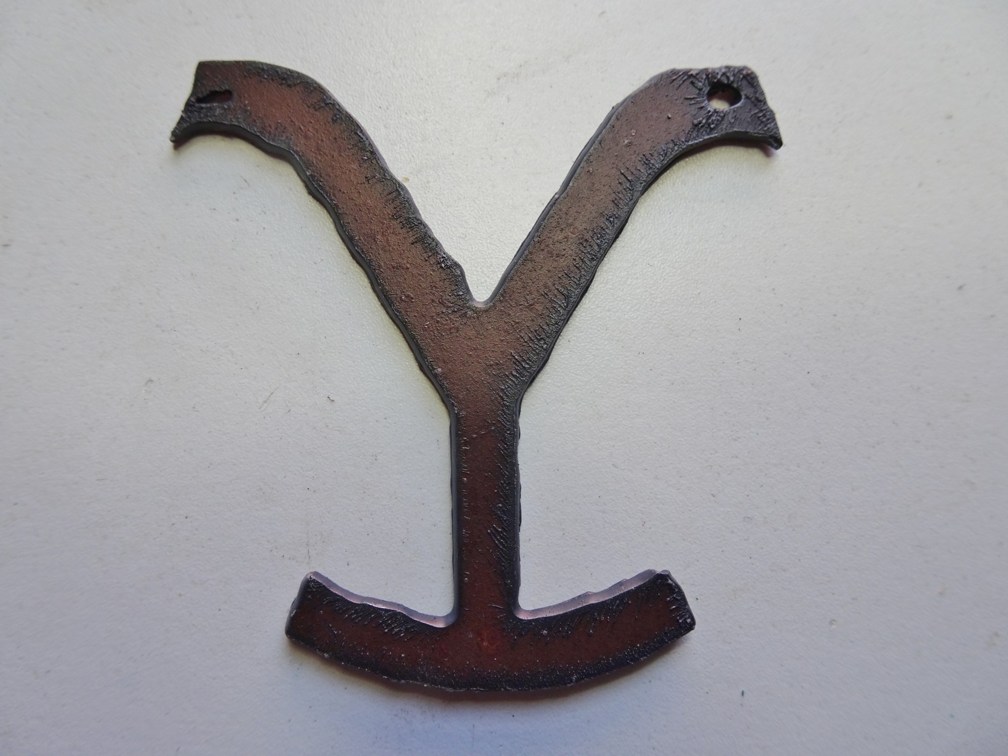 (image for) Yellowstone Y initial pendant with two holes #RM-213
