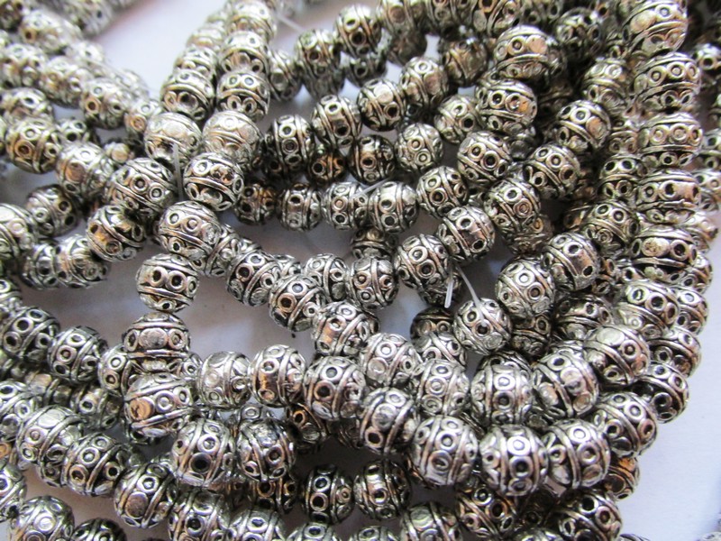 (image for) Silver round metal beads #ZA-671-S-35