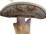 (image for) Light tan Vegan Suede Hand burned cowboy hat