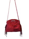 (image for) Burgundy Vegan Suede small Cross Body purse - Burgundy