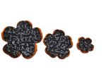 (image for) leather flower set - Black and gray